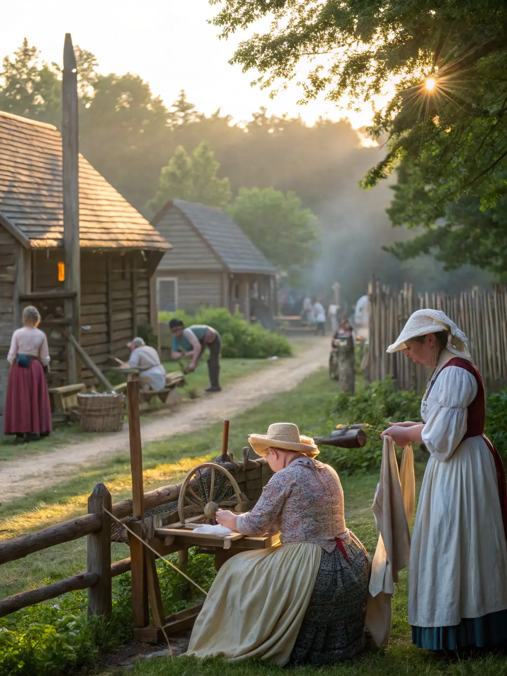 A photograph of children participating in a historical reenactment at Lou Simbeu Baroncelli, dressed in period costumes and learning about local history.